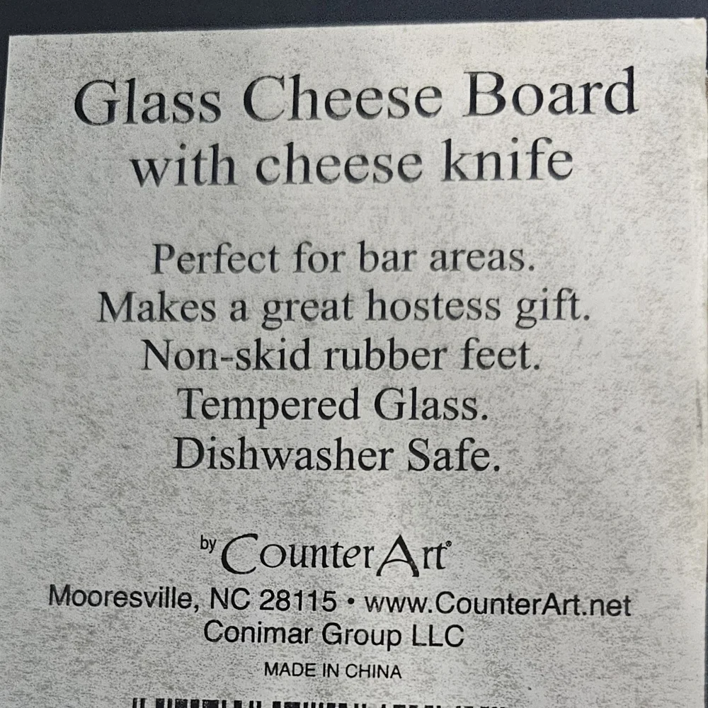 Counter Art Rainbow Seeds Square Tempered Glass Cheese Board with Cheese Knife
